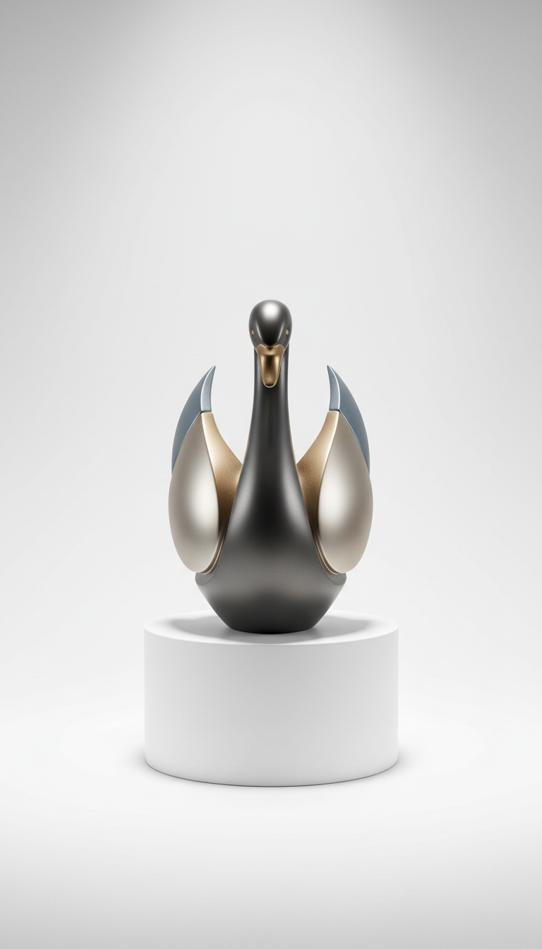 Abstract Swan mixed media sculpture