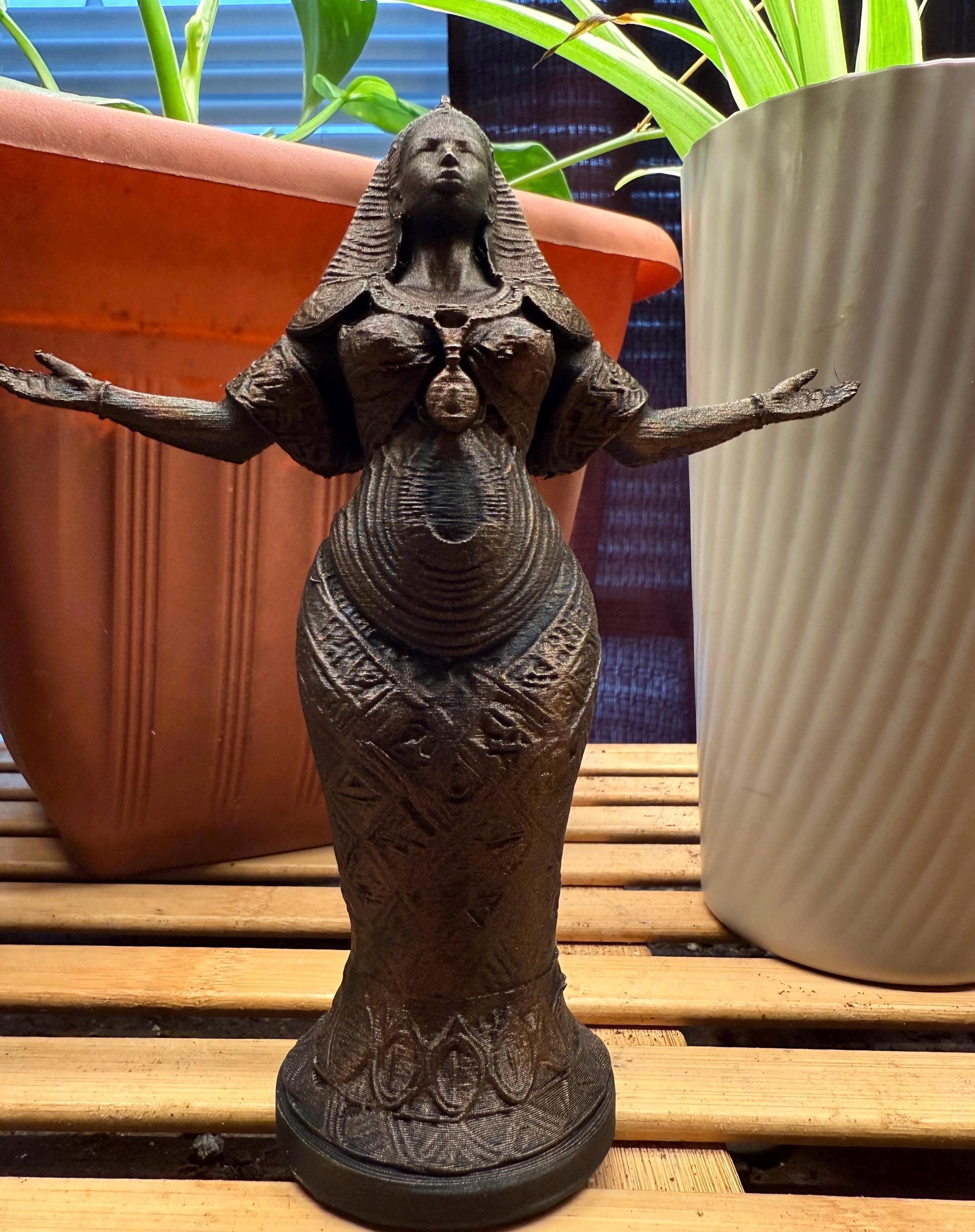 Praise. Afrocentric Celestial Statuette. Hand painted