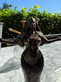 Praise. Afrocentric Celestial Statuette. Hand painted