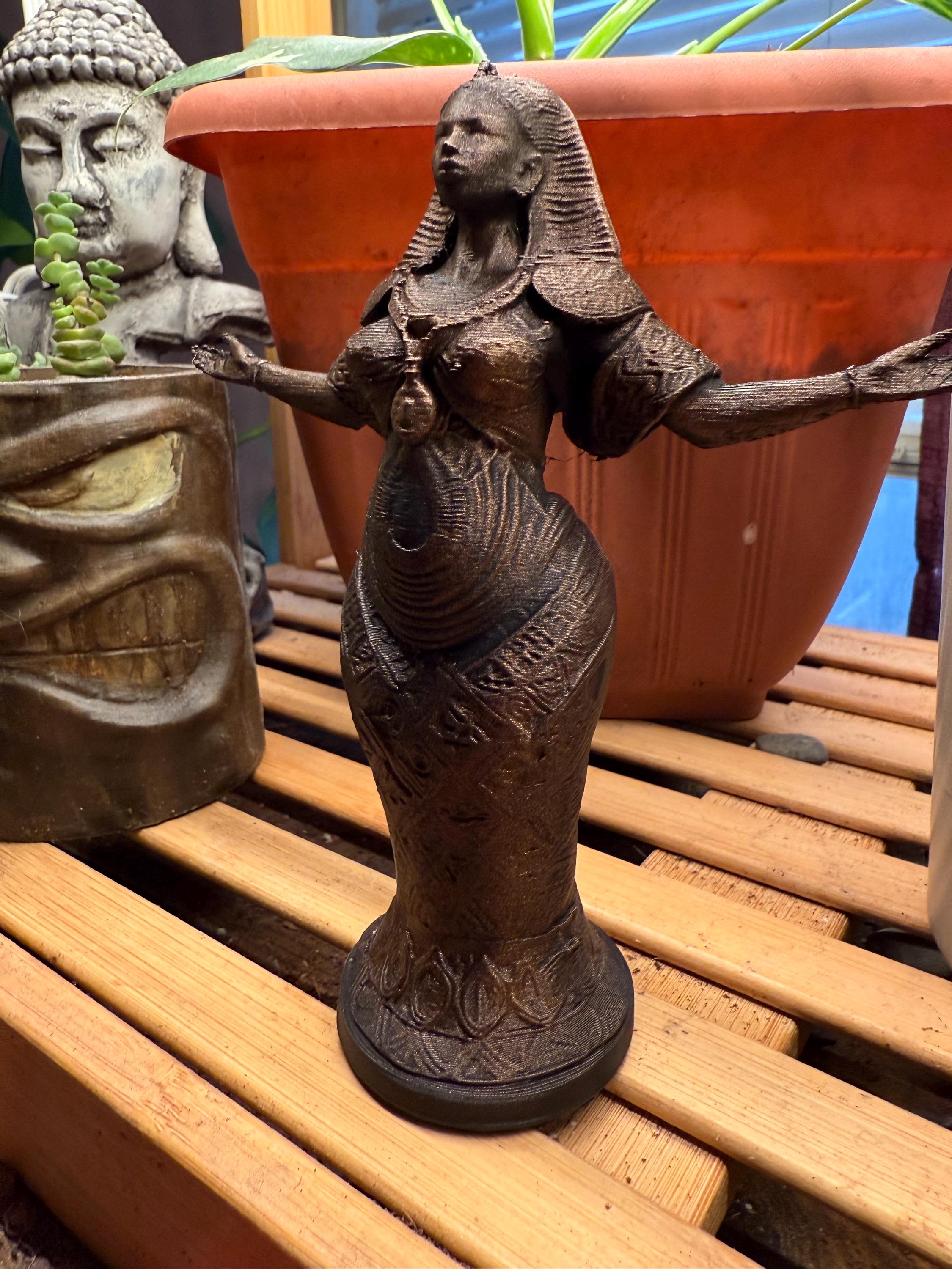 Praise. Afrocentric Celestial Statuette. Hand painted