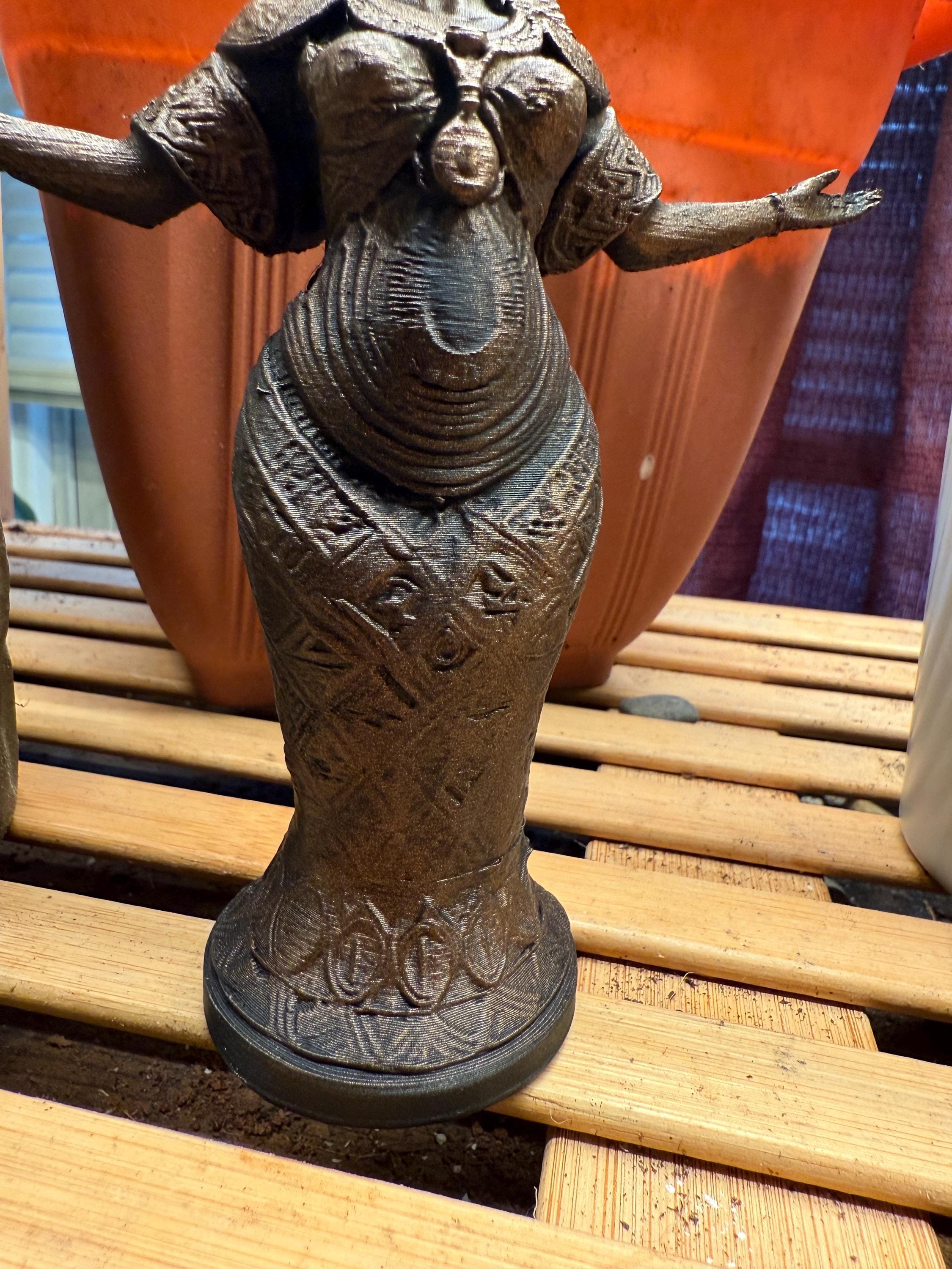 Praise. Afrocentric Celestial Statuette. Hand painted