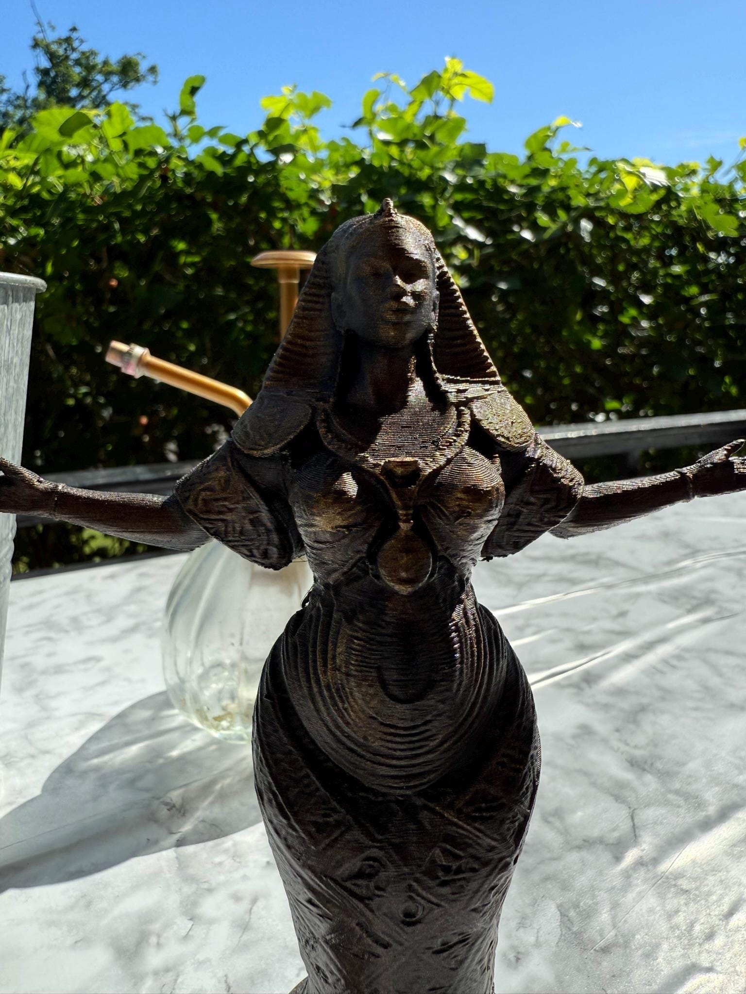 3 Piece African Woman Statue Set Faux Bronze Figurine Spiritual Home Accent