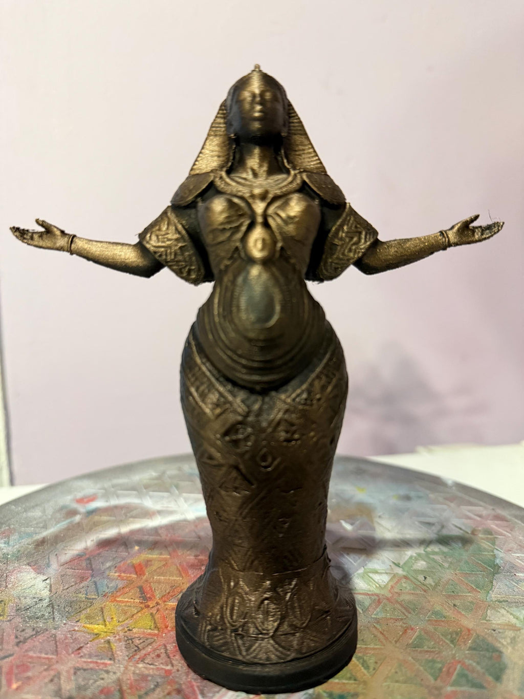 Praise. Afrocentric Celestial Statuette. Hand painted