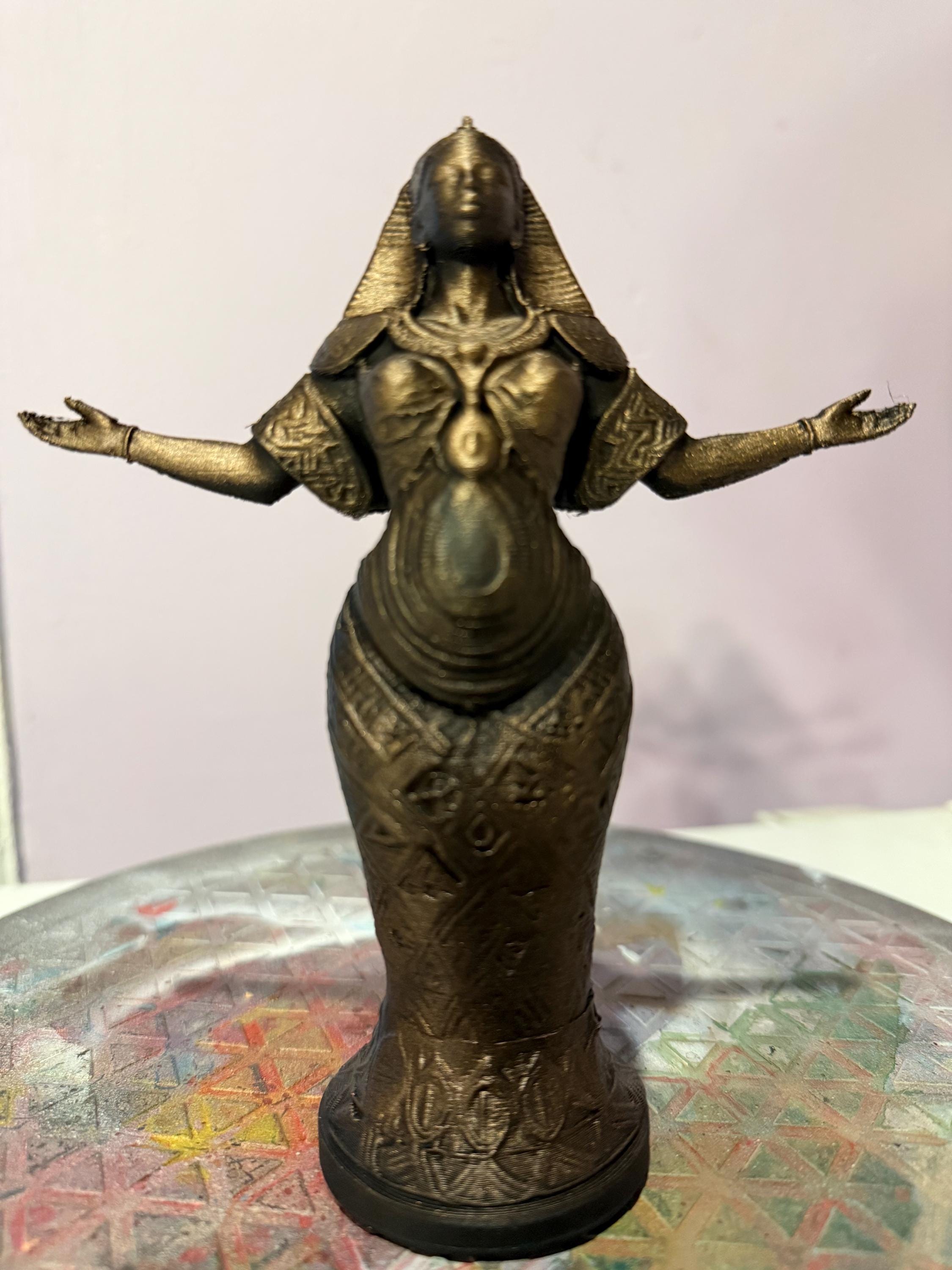 Praise. Afrocentric Celestial Statuette. Hand painted