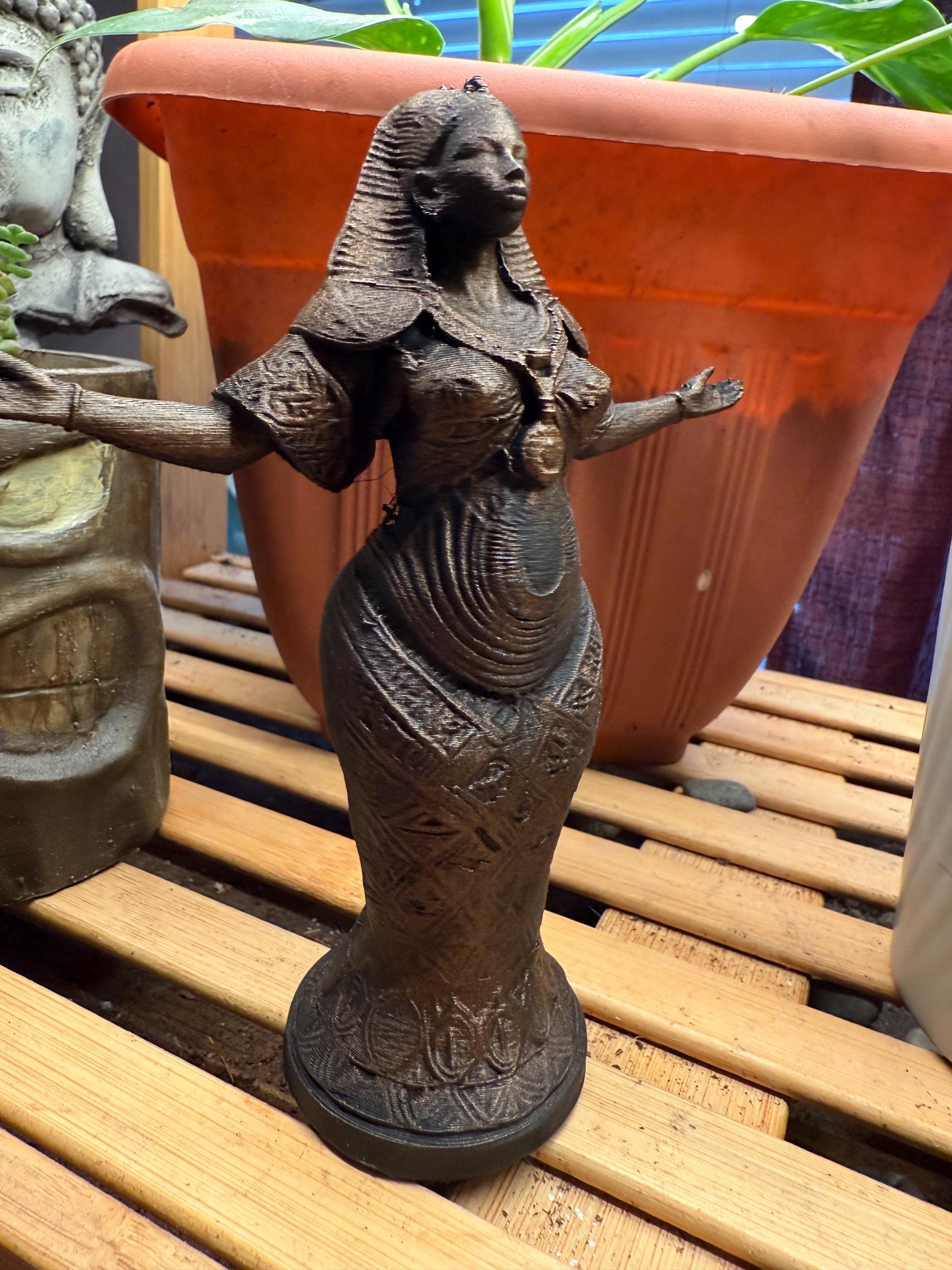 Praise. Afrocentric Celestial Statuette. Hand painted
