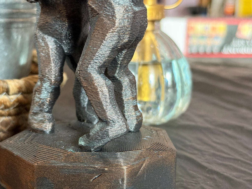 3D Printed Brother Sister Dancing Figurine: Hand-Painted Antique Finish, Low Poly Design