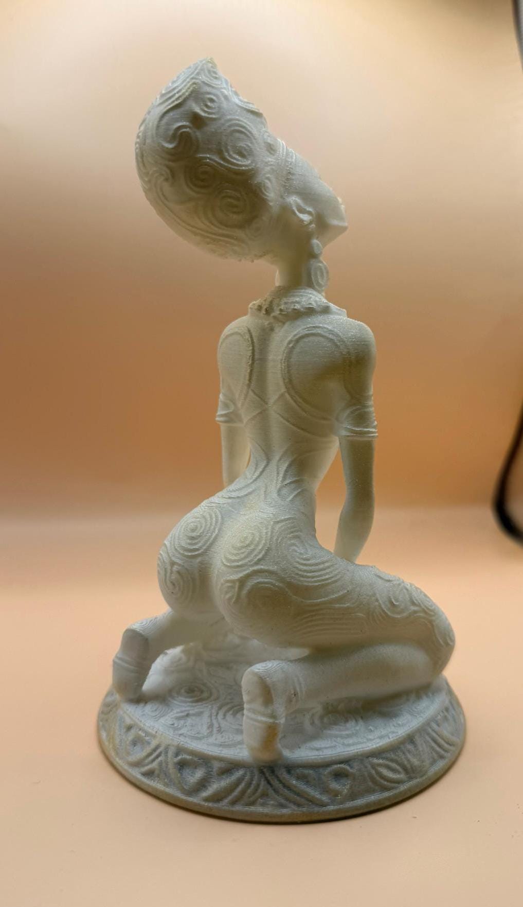 Exclusive, White Celestial African Queen Statue, 3D Print, Sustainable Future-Artifact Art