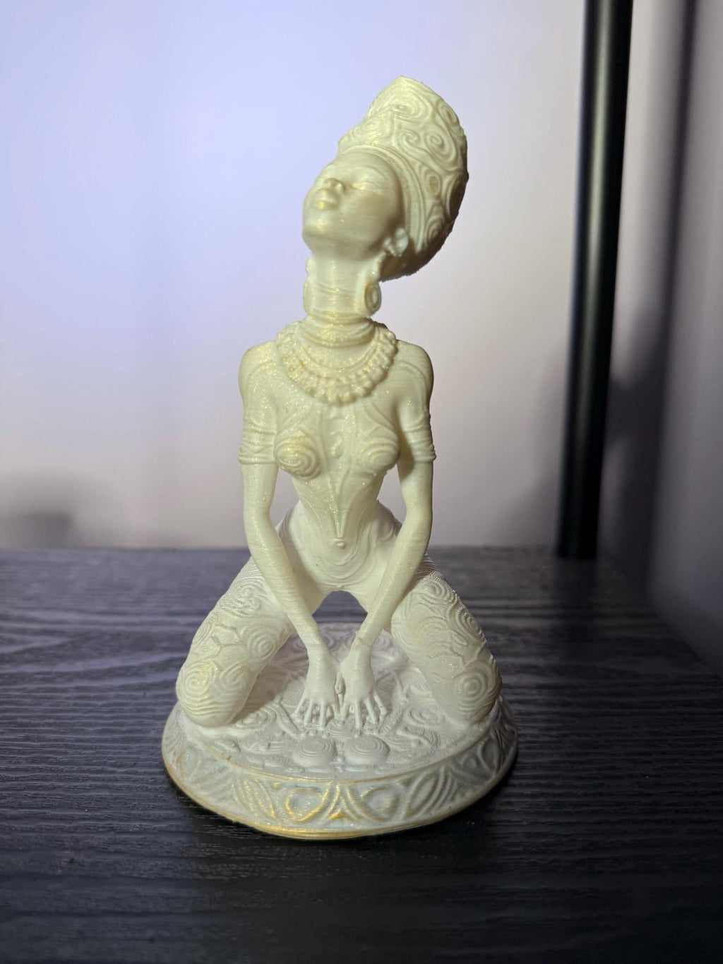Exclusive, White Celestial African Queen Statue, 3D Print, Sustainable Future-Artifact Art