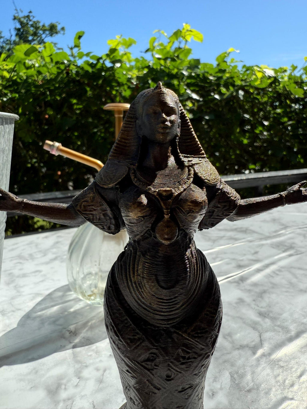3 Piece African Woman Statue Set Faux Bronze Figurine Spiritual Home Accent