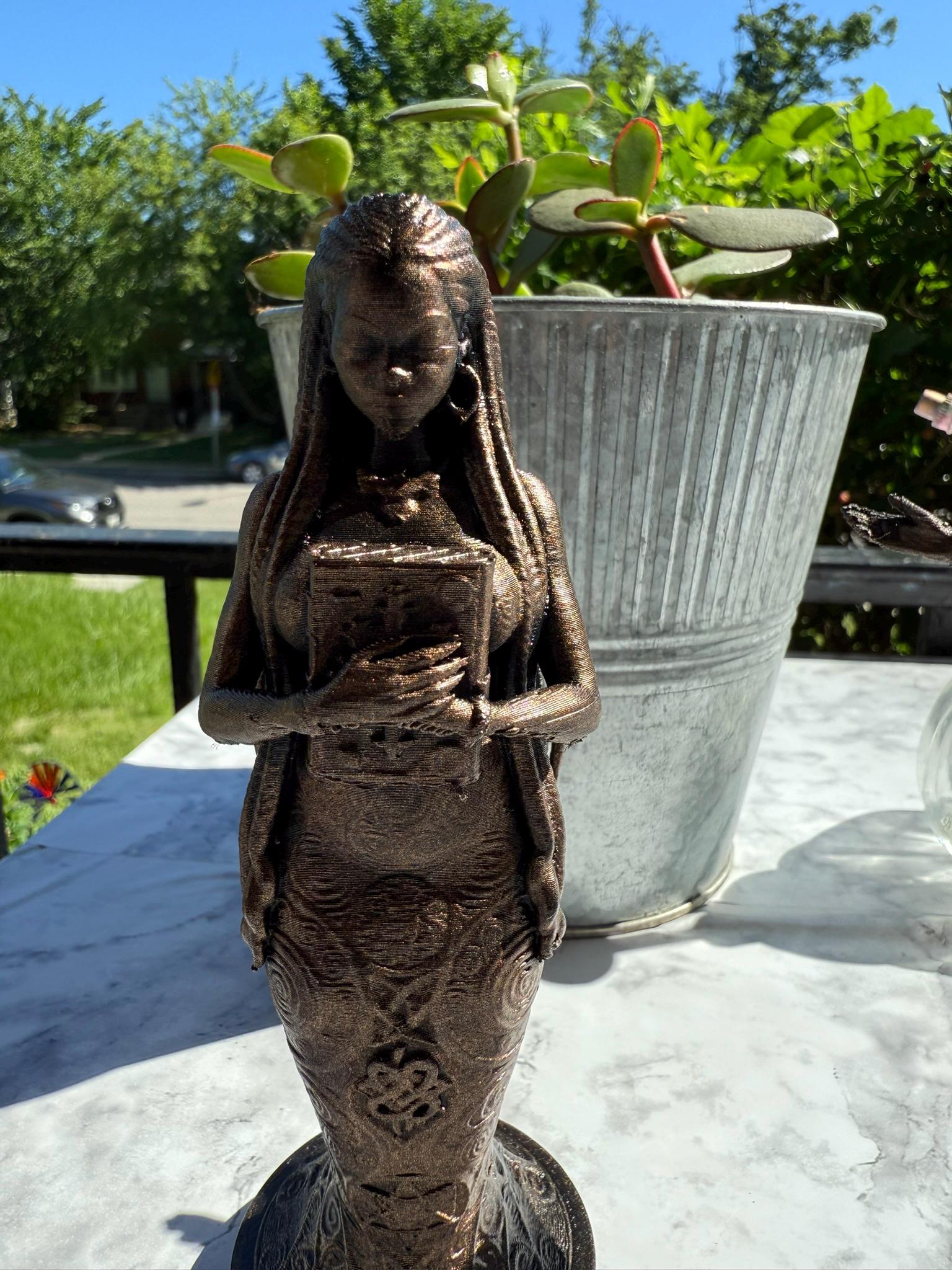 3 Piece African Woman Statue Set Faux Bronze Figurine Spiritual Home Accent