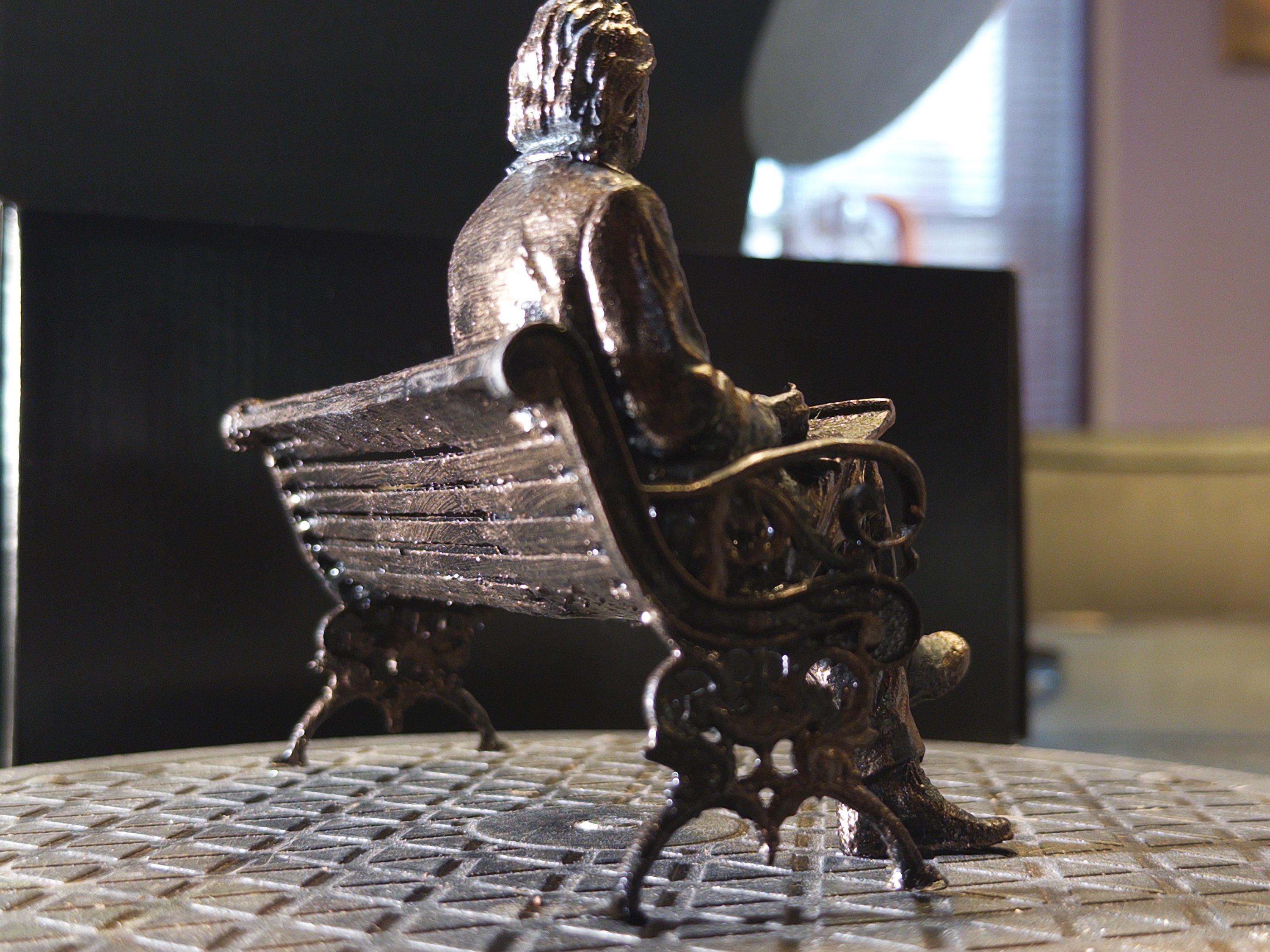Seated Albert Einstein Replica Figure, Science Teacher Gift, Desk Sculpture Decor, Faux Bronze
