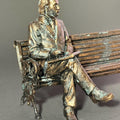Seated Albert Einstein Replica Figure, Science Teacher Gift, Desk Sculpture Decor, Faux Bronze