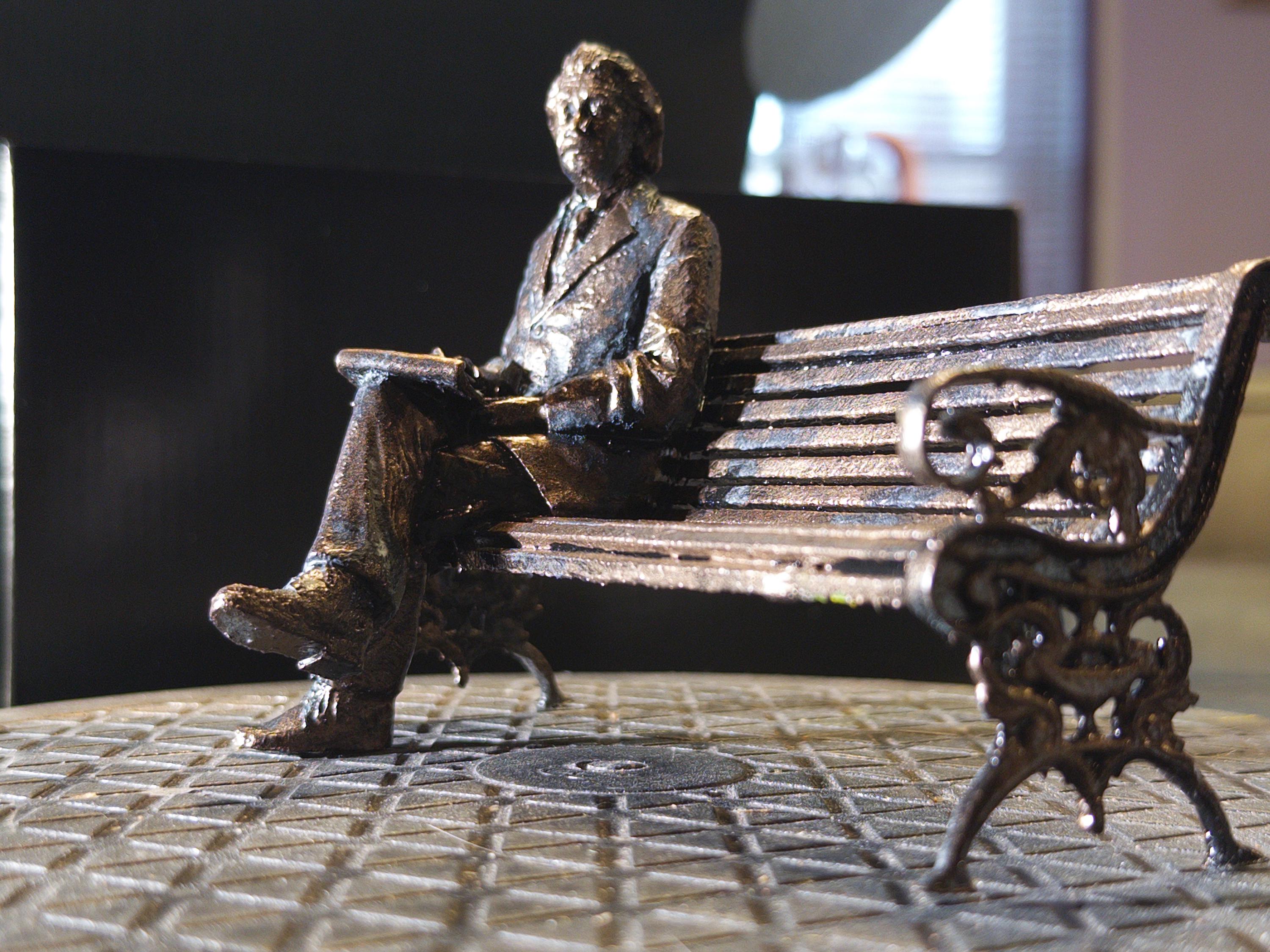 Seated Albert Einstein Replica Figure, Science Teacher Gift, Desk Sculpture Decor, Faux Bronze