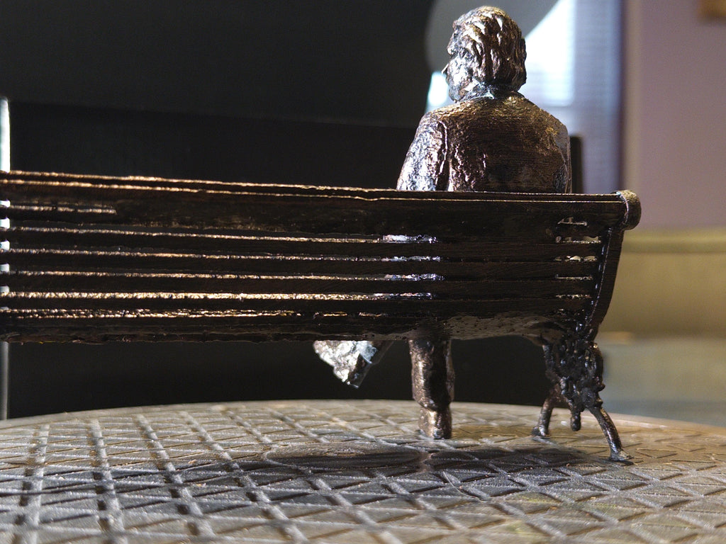Seated Albert Einstein Replica Figure, Science Teacher Gift, Desk Sculpture Decor, Faux Bronze